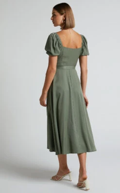Showpo Cressida Midi Dress - Puff Sleeve Wrap Dress In Olive 16 Showpo Cressida Midi Dress - Puff Sleeve Wrap Dress In Olive -Showpo Women's Clothing Store untitled folderCressida Midi Dress Puff Sleeve Wrap Dress in Olive 5