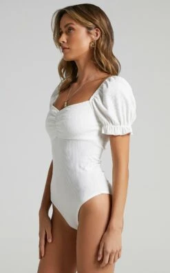 Showpo Esher Puff Sleeve Bodysuit In White 16 Showpo Esher Puff Sleeve Bodysuit In White -Showpo Women's Clothing Store white st20120003 8