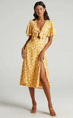 Showpo Wild And Free Mind Midi Dress In Sunflower Print -Showpo Women's Clothing Store wildandfreeminddressinsunflowerprint s010055 2